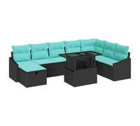 vidaXL Conjunto de sofá de jardín 9 uds. ratán sintético