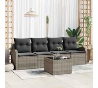 vidaXL Conjunto de sofá de jardín Gris 55 x 55 x 37 cm ratán sintético