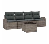 vidaXL Conjunto de sofá de jardín Gris 55 x 55 x 37 cm ratán sintético