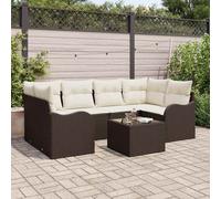 vidaXL Conjunto de sofá de jardín Marrón 55 x 55 x 37 cm