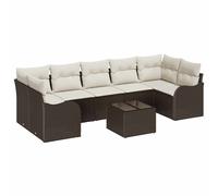 vidaXL Conjunto de sofá de jardín Marrón 55 x 55 x 37 cm