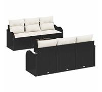 vidaXL Conjunto de sofá de jardín Negro 55 x 55 x 37 cm
