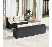 vidaXL Conjunto de sofá de jardín Negro 55 x 55 x 37 cm