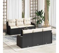 vidaXL Conjunto de sofá de jardín Negro 55 x 55 x 37 cm