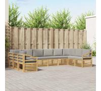 vidaXL Conjunto de Sofá Seccional 10 pcs Blanco y Gris Claro