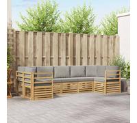vidaXL Conjunto de Sofá Seccional 7 pcs Blanco y Gris Claro