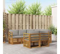 vidaXL Conjunto de Sofá Seccional con cojín 7 pcs Gris Natural y Claro