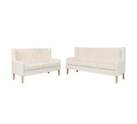 Vidaxl conjunto de sofás 2 piezas tela blanco crema