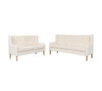 vidaXL Conjunto de sofás Andrade 2 + 3 plazas tela crema