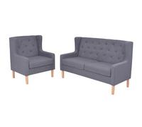 Vidaxl conjunto de sofás 2 piezas tela gris