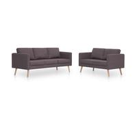vidaXL Conjunto de sofás 2 piezas, tela gris taupe