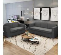 vidaXL Conjunto de sofás 2 unidades tela gris oscuro