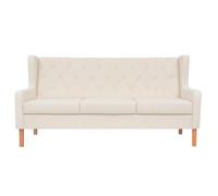 Vidaxl conjunto de sofás 3 piezas tela blanco crema
