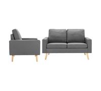 Vidaxl conjunto de sofás de 2 piezas tela gris claro