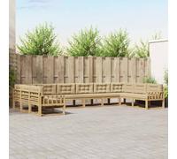 vidaXL Conjunto de sofás de exterior 10 uds. y Beige