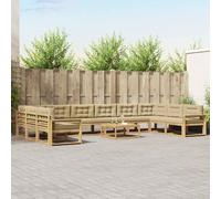 vidaXL Conjunto de sofás de exterior 11 uds. y Beige