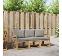 vidaXL Conjunto de sofás de exterior 3 pcs Blanco y Gris Claro