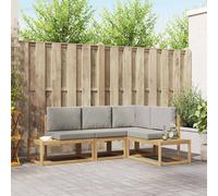 vidaXL Conjunto de sofás de exterior 3 Pieza Blanco y Gris Claro