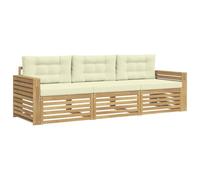 vidaXL Conjunto de sofás de Exterior 3 uds. Blanco y Crema