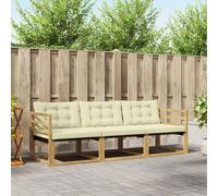 vidaXL Conjunto de sofás de exterior 3 uds. Blanco y Crema
