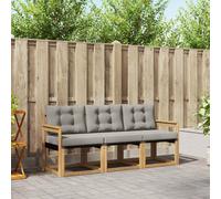 vidaXL Conjunto de sofás de exterior 3 uds. Blanco y Gris Claro