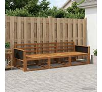 vidaXL Juego de 3 sofás de exterior, madera maciza de acacia natural