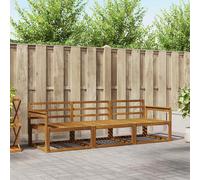 vidaXL Conjunto de sofás de exterior 3 uds. Natural