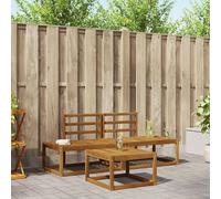 vidaXL Conjunto de sofás de exterior 3 uds. Natural