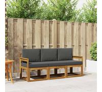 vidaXL Conjunto de sofás de exterior 3 uds. Natural y Antracita