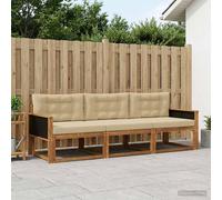 vidaXL Conjunto de sofás de exterior 3 uds. Natural y Beige