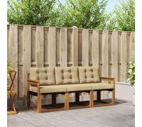 vidaXL Conjunto de sofás de Exterior con cojín 3 pcs Natural y Beige, Muebles de jardín, sofá Resistente, Conjunto de Lounging en Patio, modernidad y Comodidad al Aire Libre
