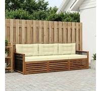 vidaXL Conjunto de sofás de exterior 3 uds. Natural y Crema