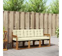 vidaXL Conjunto de sofás de exterior 3 uds. Natural y Crema