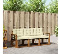 vidaXL Conjunto de sofás de exterior 3 uds. Natural y Crema