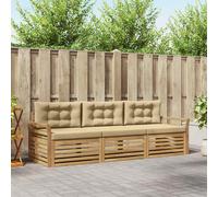 vidaXL Conjunto de sofás de Exterior 3 uds. y Beige