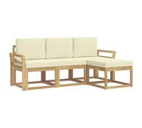 vidaXL Conjunto de sofás de Exterior 4 pcs, Sofá Exterior, Mueble Modular Moderno, Zona de jardín y Asientos para terraza, ¡Disfruta Comodidad en tu Patio