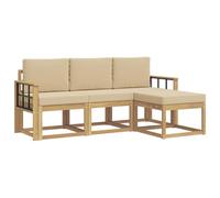 vidaXL Conjunto de sofás de Exterior 4 pcs, Sofá Exterior, Mueble Modular Moderno, Zona de jardín y Asientos para terraza, ¡Disfruta Comodidad en tu Patio