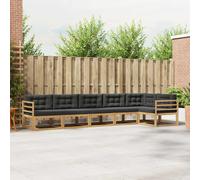 vidaXL Conjunto de sofás de exterior 4 uds. Blanco y Antracita