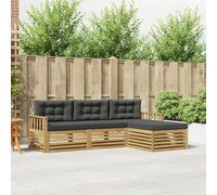 vidaXL Conjunto de sofás de exterior 4 uds. Blanco y Antracita
