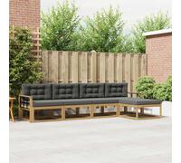 vidaXL Juego de 4 sofás de exterior, color blanco y gris antracita, fabricados en poliéster