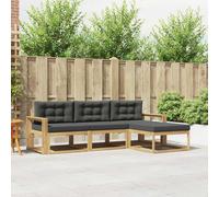 vidaXL Conjunto de sofás de exterior 4 uds. Blanco y Antracita