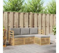 vidaXL Conjunto de sofás de exterior 4 uds. Blanco y Gris Claro
