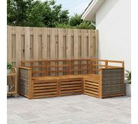 vidaXL Juego de 4 muebles de jardín de madera maciza de acacia, sofá moderno, cómodos muebles de terraza para el asiento perfecto