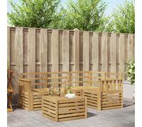 vidaXL Conjunto de sofás de exterior 5 pcs Blanco 59 x 59 x 37 cm