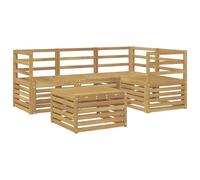 vidaXL Conjunto de sofás de Exterior 5 pcs Blanco 59 x 59 x 37 cm, Juego de Sofás Moderno para Exterior, Asientos de Patio, Muebles de Jardín Contemporáneos, Sección Acacia