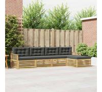 vidaXL Conjunto de sofás de exterior 5 uds. Blanco y Antracita