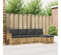 vidaXL Conjunto de sofás de exterior 5 uds. Blanco y Antracita