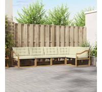 vidaXL Conjunto de sofás de exterior 5 uds. Blanco y Crema