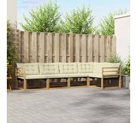 vidaXL Conjunto de sofás de exterior 5 uds. Blanco y Crema