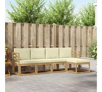 vidaXL Conjunto de sofás de exterior 5 uds. Blanco y Crema